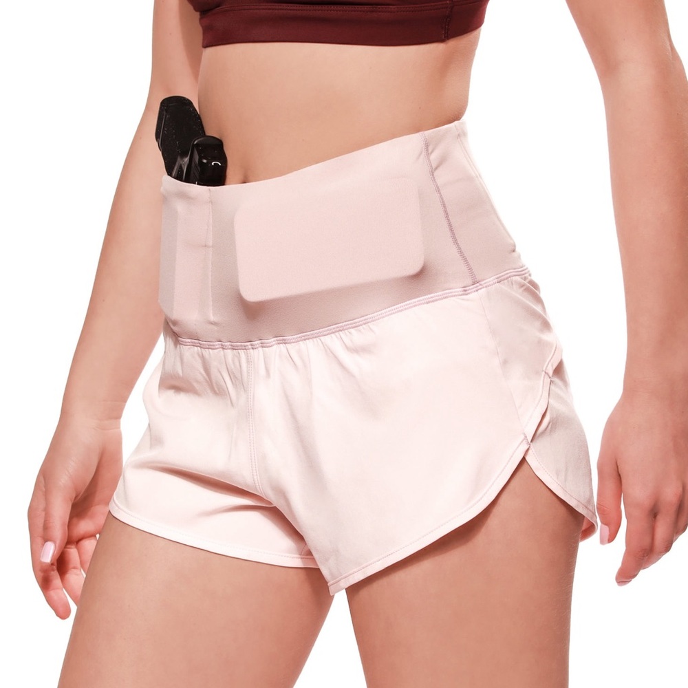 Alexo Athletica Concealed Carry Running Shorts - Light Pink - Size Medium